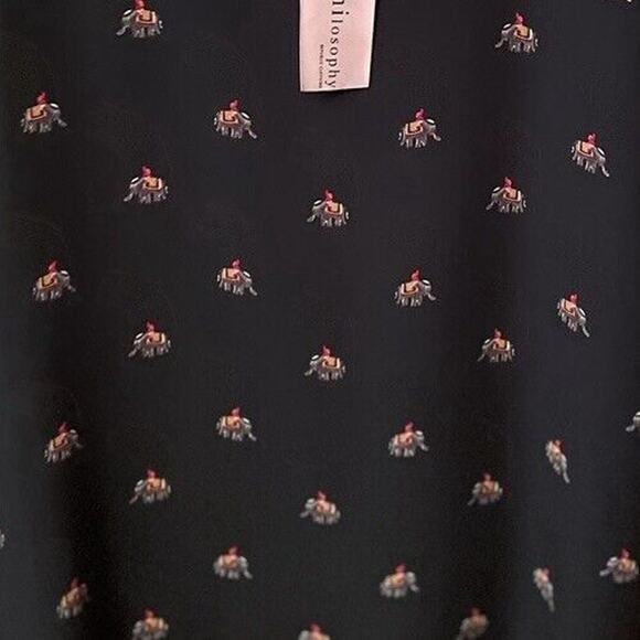 Woman’s Philosophy  Neck Tank Top Elephant Print Black Red Gold Large NWT - Picture 2 of 9